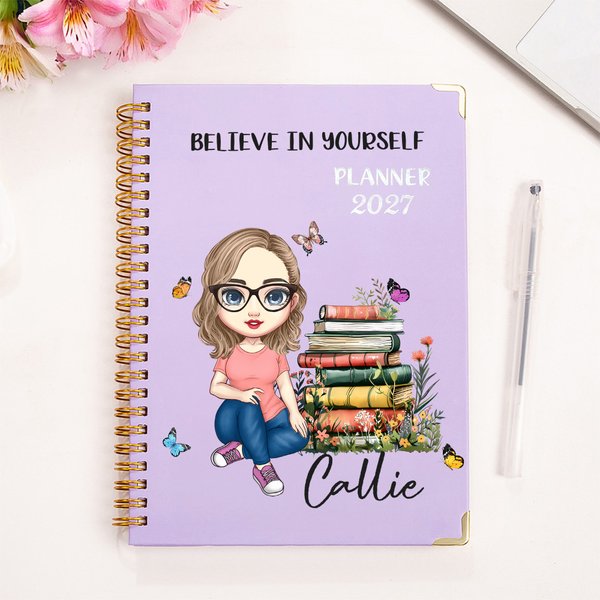 Agenda 2027 personalizzata con nome e personaggio animato con pagine settimanali e mensili  - Regalo di compleanno per famiglia