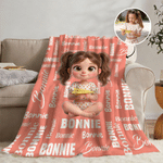 Personalised Character Cartoon Kid Soft Throw Blanket with Name Home Decor Birthday Gift for Boys Girls