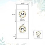 Personliga etiketter i bomull 50 st med tryckta månadsblommor och namn för skolstart och stickning