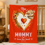 Personalized Multicolor Heart 1-8 Highland Cows Soft Throw Blanket with Name Home Decor Birthday Gift for Mom Grandma
