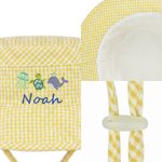 Personalized Summer Theme Gingham Toddler Baby Bucket Hat Sun Hat with Monogram and Name Beach Vacation Gift for Boys Girls