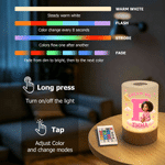 Personalized Figurine-Inspired 3D-Style Artwork Touch USB Rechargeable Night Light with Initial & Name Bedroom Decor Birthday Gift for Boys Girls