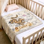Personalized Classic Winnie the Pooh Map Soft Throw Blanket with Name Home Decor Birthday Gift for Kid