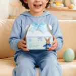 Personalised Cute Bunny Bow Gift Box with Handle and Name 2 Pcs Holiday Party Birthday Gift for Boys Girls