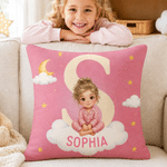 Personalised Cute Picture Book Style Photo Soft Cushion Cover with Name Room Decor Birthday Anniversary Gift for Kids