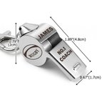 Personalised Sports Theme Engraved Name Logo Stainless Steel Whistle with Lanyard Graduation Appreciation Gift for Coach PE Teacher