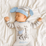 Personalised 100% Cotton My First Easter Baby Romper Bunny Ear Hat Set with Name Easter Birthday Gift for Baby Boys