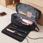 Personalized Birth Flower & Name Portable 2-in-1 Hair Tools Storage Bag with Heat-Resistant Silicone Mat Birthday Gift for Beauty Enthusiasts