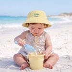 Personalized Summer Theme Gingham Toddler Baby Bucket Hat Sun Hat with Monogram and Name Beach Vacation Gift for Boys Girls