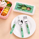 Custom Cute Cartoon Photo Kid Fork Spoon Knife 3 Pcs Cutlery Set | Safe Stainless Steel, Birthday Gift for Boys Girls