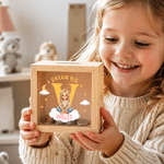 Personalized Cute Cartoon Kid Character Photo Wooden Piggy Bank Money Box with Name and Initial Daily Saving Birthday Gift for Boys Girls