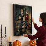 Personalized Halloween Theme Cartoon Dark Gothic Style Photo Canvas Prints Home Decor Ship from USA Halloween Gift for Family Friend