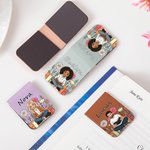 Personalised Cartoon Character Magnetic PU Leather Bookmark Clip with Photo and Name Back to School Birthday Gift for Book Lover Educator