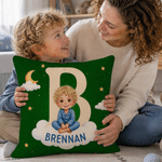 Personalised Cute Picture Book Style Photo Soft Cushion Cover with Name Room Decor Birthday Anniversary Gift for Kids