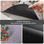 Personalized Watercolor Christmas Tree Pet Photo PU Leather Waterproof Pet Feeding Mat with Name Daily Use Christmas Gift for Pet Owner