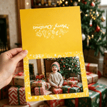 Personalised Christmas Theme Photo Greeting Card with Name Text Christmas Gift for Family Friend