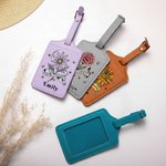 Personalized Wisdom & Patience Retro Birth Flower PU Leather Passport Holder Luggage Tag Set with Name Travel Essential Birthday Gift for Travel Lover