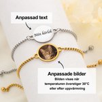 Personligt värmeaktiverat armband med dolt foto och graverad text justerbart smycke en minnesvärd present till årsdagen