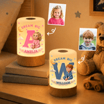 Personalized Figurine-Inspired 3D-Style Artwork Touch USB Rechargeable Night Light with Initial & Name Bedroom Decor Birthday Gift for Boys Girls