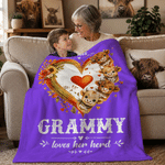 Personalized Multicolor Heart 1-8 Highland Cows Soft Throw Blanket with Name Home Decor Birthday Gift for Mom Grandma
