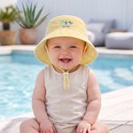 Personalized Summer Theme Gingham Toddler Baby Bucket Hat Sun Hat with Monogram and Name Beach Vacation Gift for Boys Girls