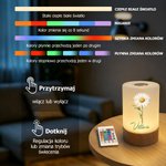 Personalizowana lampka nocna z imieniem i motywem kwiatu urodzinowego z regulacją jasności i koloru prezent urodzinowy dla kobiety