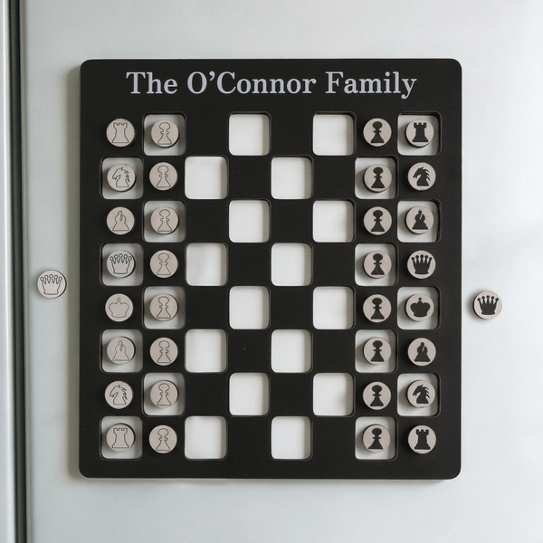 Juego de ajedrez magnético de madera personalizado con texto. Decoración de oficina. Para viajes, noches de juegos en familia, cumpleaños y Navidad. Regalo ideal para los amantes del ajedrez.