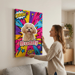 Personalized Pop Art Style Pet Canvas Print with Photo and Name Wall Decor Ship from USA Daily Use Birthday Gift for Pet Lovers Pet Owners