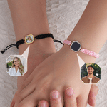 A Love Only Your Warmth Can Reveal - Personalized Adjustable Hidden Heat-activated Photo Braided Bracelet