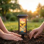 Personalised Stained Glass Style Pet Photo Solar Garden Light with Name Garden Decor Memorial Sympathy Gift for Family Pet Owner