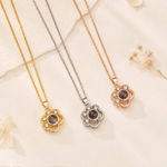 Personalized Pet Paw Print Photo Projection Necklace Dainty Jewelry Anniversary Memorial Gift for Pet Owners Lovers