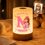 Personalized Figurine-Inspired 3D-Style Artwork Touch USB Rechargeable Night Light with Initial & Name Bedroom Decor Birthday Gift for Boys Girls