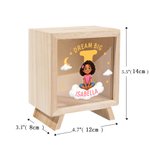 Personalized Cute Cartoon Kid Character Photo Wooden Piggy Bank Money Box with Name and Initial Daily Saving Birthday Gift for Boys Girls