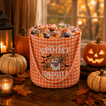 Personalised Halloween Theme Design Trick or Treat Checkered Sweets Bucket Bag with Name Halloween Party Gift for Kids
