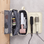Personalized Birth Flower & Name Portable 2-in-1 Hair Tools Storage Bag with Heat-Resistant Silicone Mat Birthday Gift for Beauty Enthusiasts