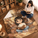 Personalised Just One More Chapter 3D-Style Character Artwork Photo Soft Blanket with Name Daily Use Birthday Gift for Book Lovers Friends