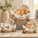 Personalised Pet Photo Angel Wings Wooden Figurine with Name Home Decoration Memorial Sympathy Gift for Pet Lovers Pet Owners