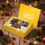 Personalised Christmas Theme Photo Greeting Card with Name Text Christmas Gift for Family Friend