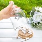 Botella de cristal personalizada con nombres de pareja mensaje en botella y tarjeta regalo de boda y decoración para novios y parejas