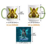 Personalised Glitter Birthstone Fairy Name 11 oz 15 oz Ceramic Mug with Coaster Daily Home Office Use Birthday Gift for Her