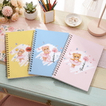 Personalized Multicolor Ballet Bear Birth Flower Notebook with Name and 60 Lined Pages Christmas Birthday Gift for Ballet Lovers