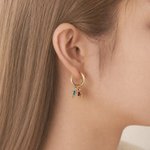 Personalised 1-5 Kid Charms Dangle Earrings with Birthstone Mother's Day Thanksgiving Gift for Mum Gran
