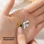 Personalisierte wärmeaktivierte Foto-Halskette | mit Wunschgravur und Engelsflügel-Anhänger | Erinnerung Geburtstag Geschenk für Familie oder Freunde