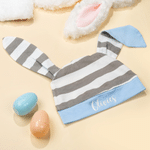 Personalised 100% Cotton My First Easter Baby Romper Bunny Ear Hat Set with Name Easter Birthday Gift for Baby Boys
