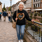 Personalised Heart‑Shaped Highland Cow Soft T‑shirt Sweatshirt with Name and Nickname Birthday Family Party Gift for Family Members