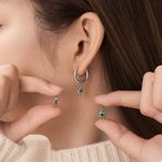 Personalised 1-5 Kid Charms Dangle Earrings with Birthstone Mother's Day Thanksgiving Gift for Mum Gran