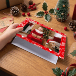 Personalised Christmas Theme Photo Greeting Card with Name Text Christmas Gift for Family Friend