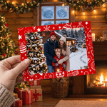 Personalised Christmas Theme Photo Greeting Card with Name Text Christmas Gift for Family Friend