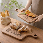 Personalised Engraved Fun Recipes Wooden Bamboo Charcuterie Chopping Board with Handle and Name Kitchen Use Birthday Gift for Cooking Lovers Friends