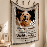 Personalized Picture Frame Pet Photo Tassel Soft Throw Blanket with Name Home Decor Memorial Sympathy Loss of Pet Gift for Pet Owner Lover